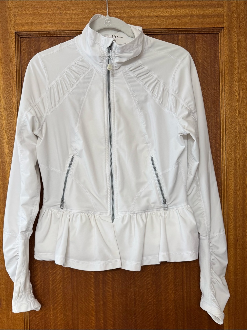 Zella Peplum Jacket, Med. White